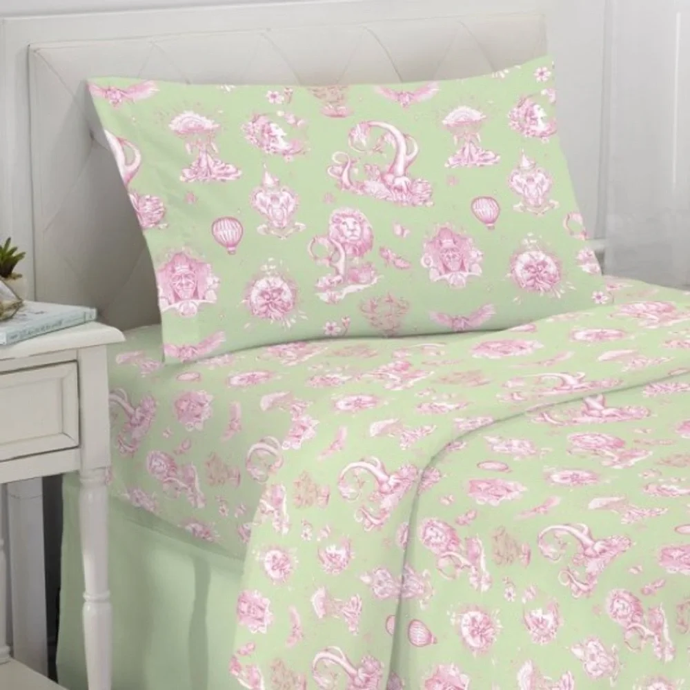 Wicked For Good Katie Kime Artwork Full Sheet Set Green Pink Character Artwork